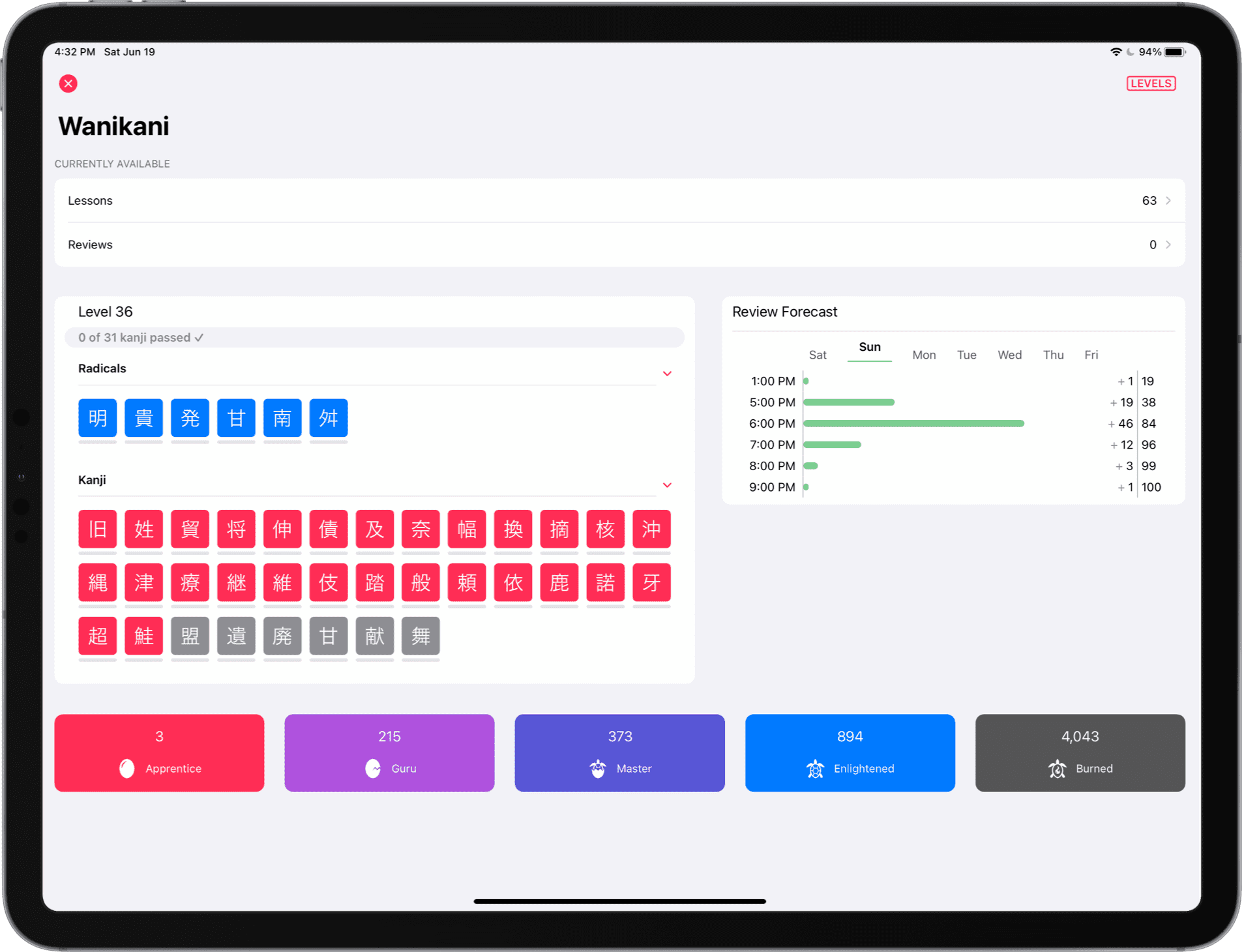 Wanikani Lesson & Reviews integration